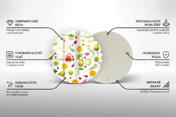 De vidrio templado Patrón de frutas y verduras