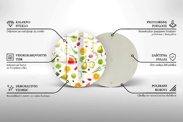 De vidrio templado Patrón de frutas y verduras