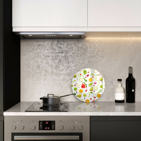 De vidrio templado Patrón de frutas y verduras