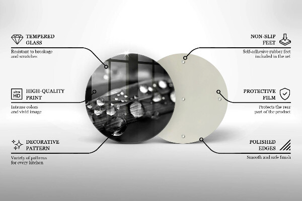 De vidrio templado Gotas de rocío sobre las hojas