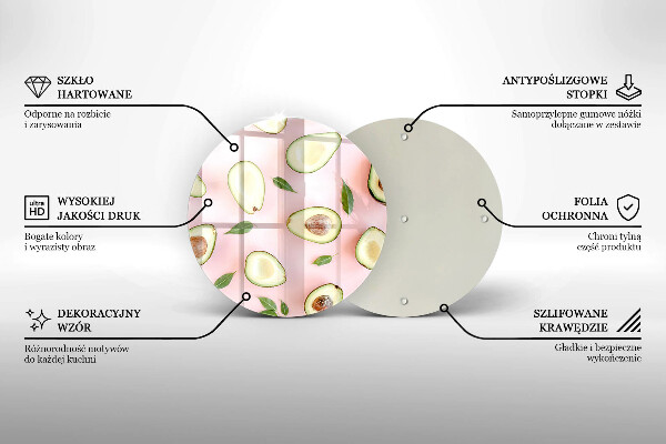 De vidrio templado Patrón de aguacate