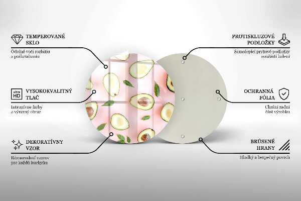 De vidrio templado Patrón de aguacate