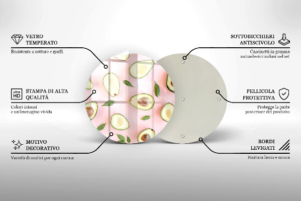 De vidrio templado Patrón de aguacate