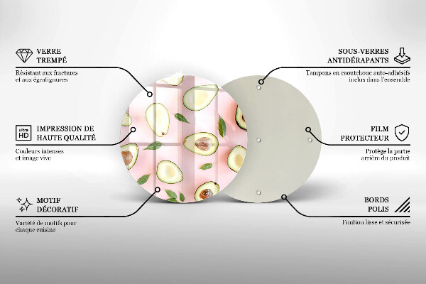 De vidrio templado Patrón de aguacate