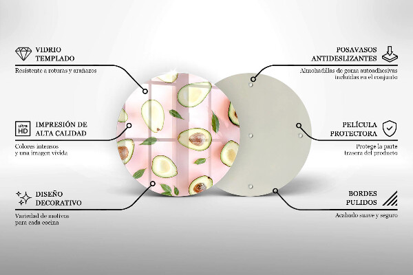 De vidrio templado Patrón de aguacate