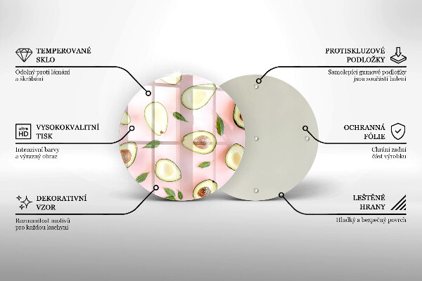 De vidrio templado Patrón de aguacate