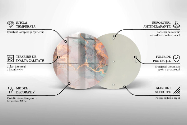 De vidrio templado Mármol con oro