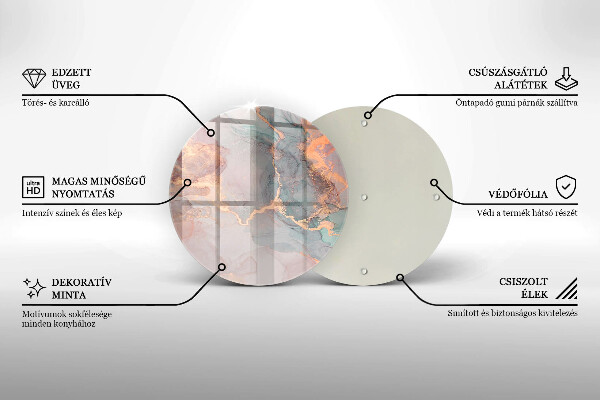 De vidrio templado Mármol con oro