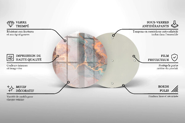 De vidrio templado Mármol con oro
