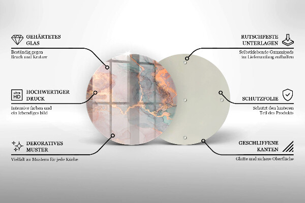 De vidrio templado Mármol con oro