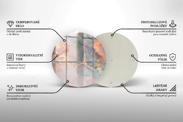 De vidrio templado Mármol con oro