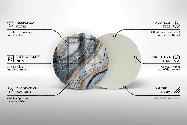 De vidrio templado Roca con oro