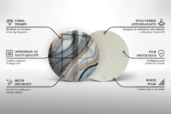 De vidrio templado Roca con oro