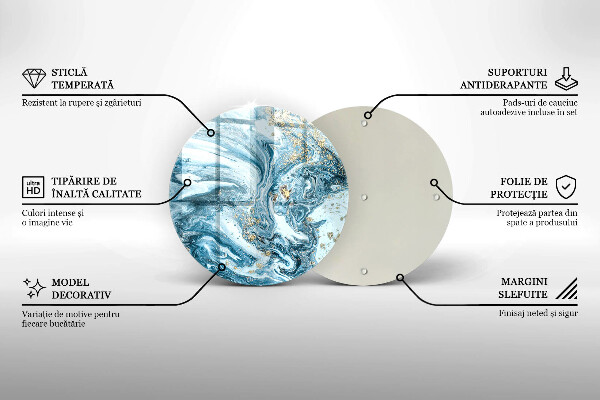 De vidrio templado Estructura con oro