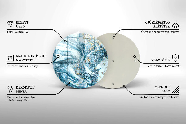 De vidrio templado Estructura con oro