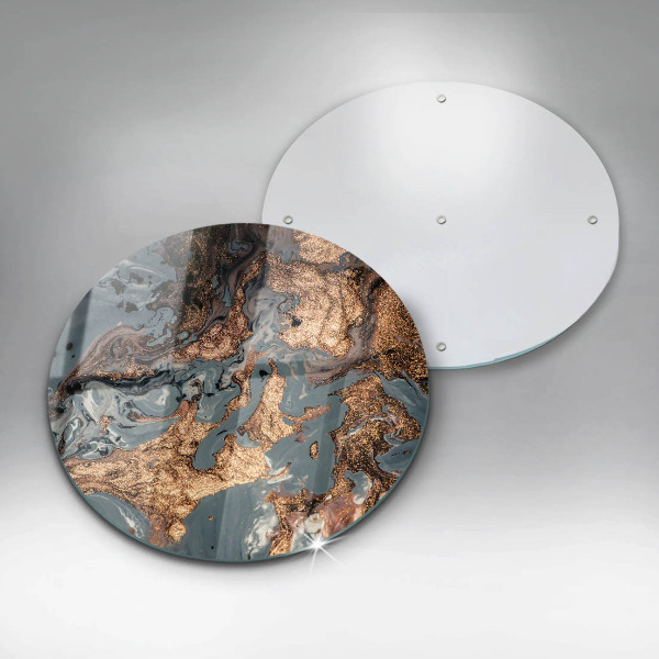 De vidrio templado Estructura de roca dorada