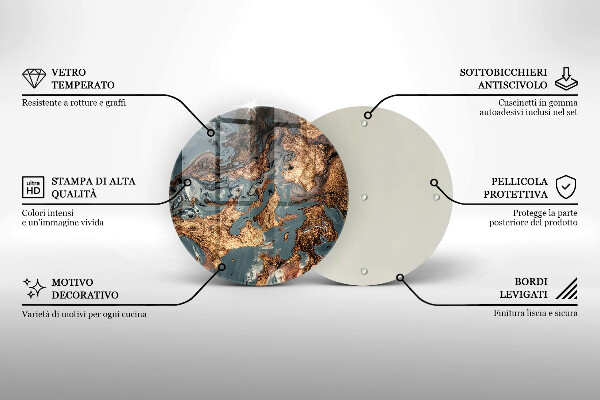 De vidrio templado Estructura de roca dorada