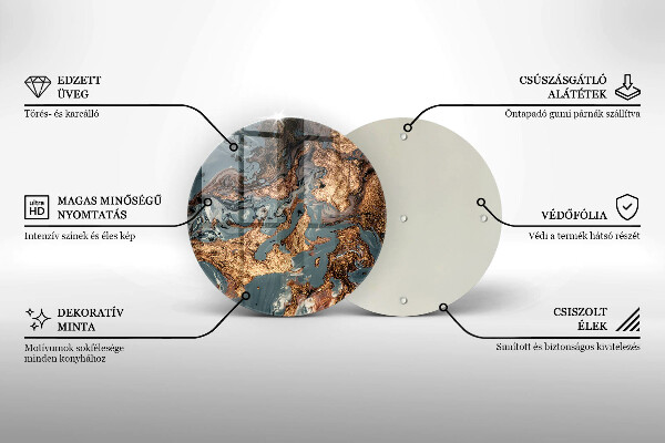 De vidrio templado Estructura de roca dorada
