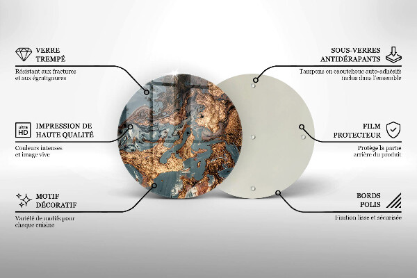 De vidrio templado Estructura de roca dorada