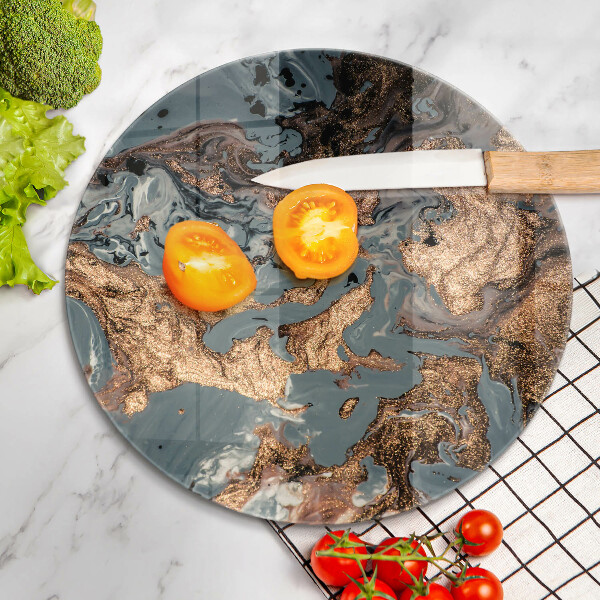 De vidrio templado Estructura de roca dorada