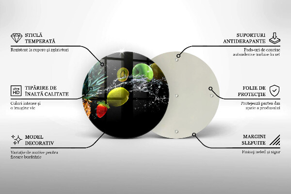 De vidrio templado Frutas en agua