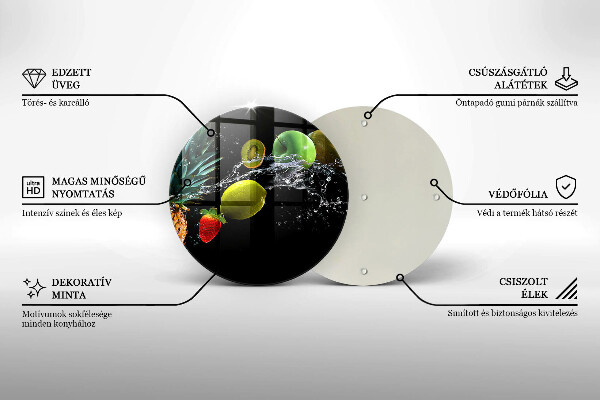 De vidrio templado Frutas en agua