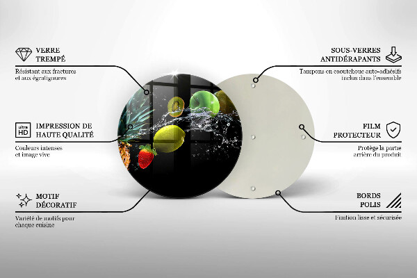 De vidrio templado Frutas en agua