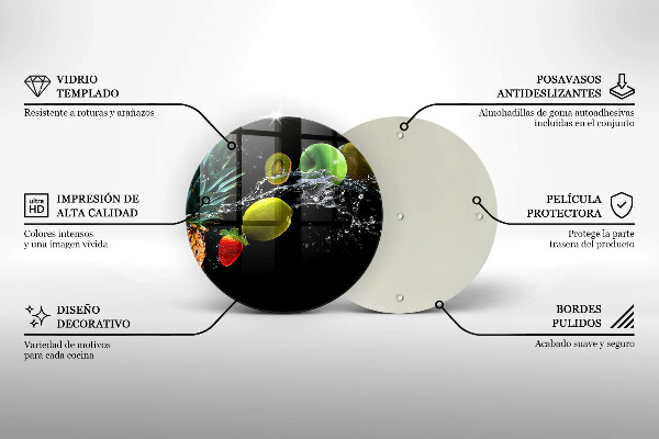 De vidrio templado Frutas en agua