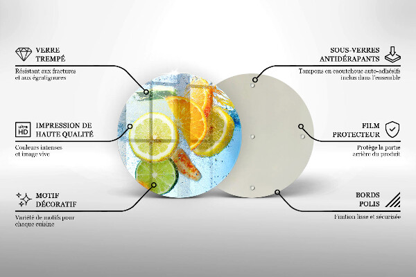 De vidrio templado Agua jugosa de cítricos