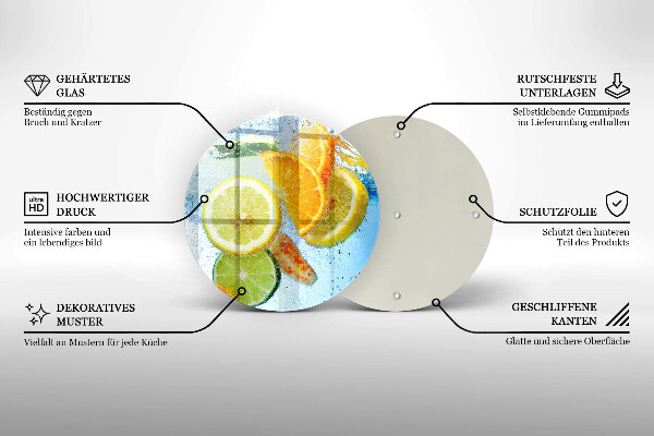 De vidrio templado Agua jugosa de cítricos