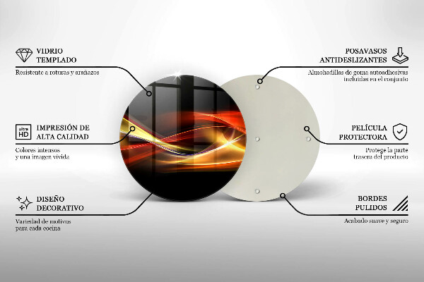 De vidrio templado Luz y humo abstractos