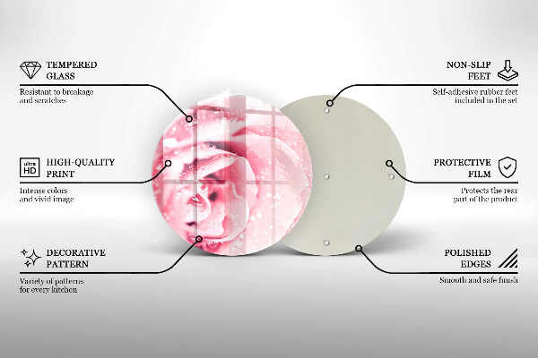 De vidrio templado Gotas de rocío y flor de rosa