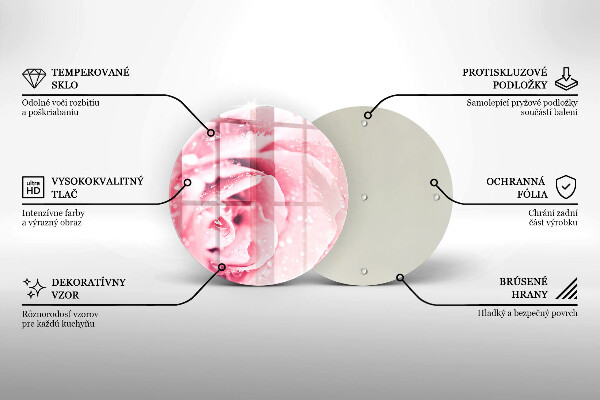 De vidrio templado Gotas de rocío y flor de rosa