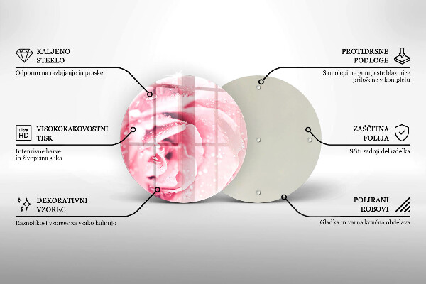 De vidrio templado Gotas de rocío y flor de rosa
