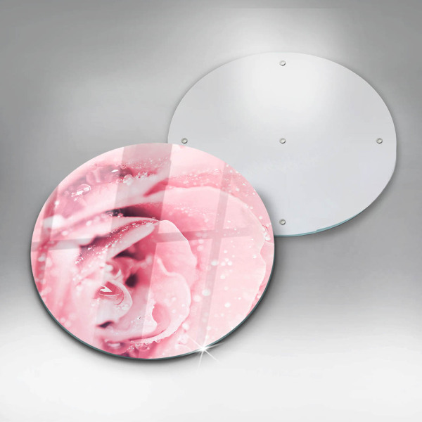 De vidrio templado Gotas de rocío y flor de rosa