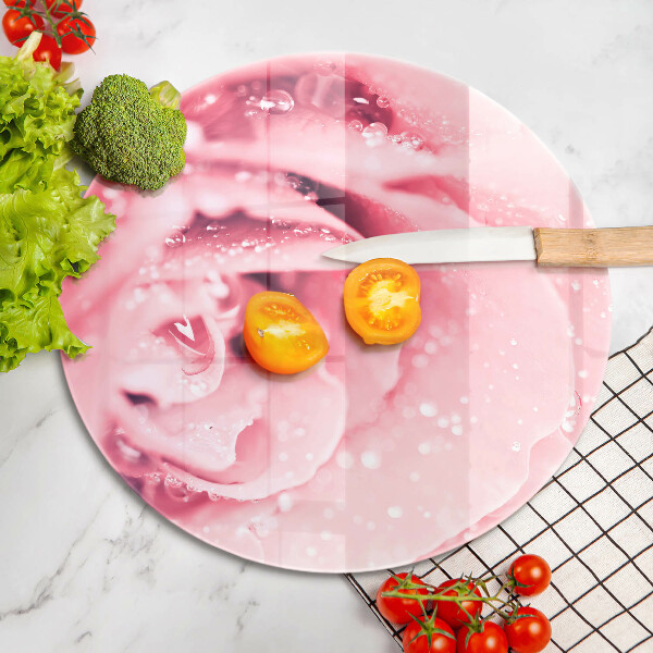 De vidrio templado Gotas de rocío y flor de rosa