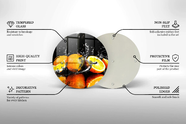 De vidrio templado Fruta jugosa de naranja
