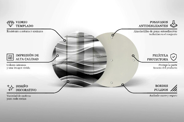 De vidrio templado Líneas suaves de abstracción