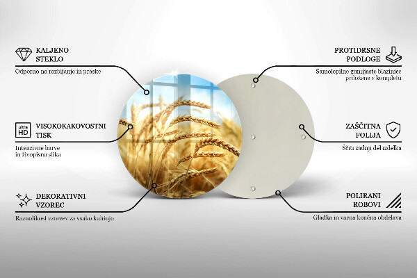 De vidrio templado Espigas de cereales en el campo