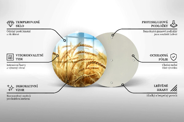 De vidrio templado Espigas de cereales en el campo