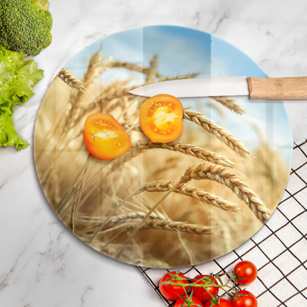 De vidrio templado Espigas de cereales en el campo