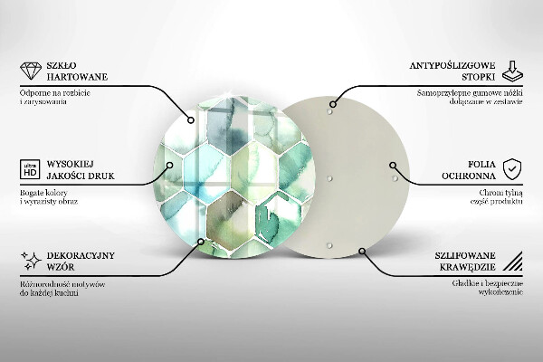 De vidrio templado Hexágonos de acuarela