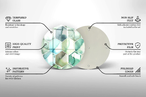 De vidrio templado Hexágonos de acuarela