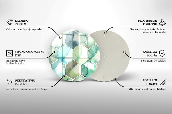 De vidrio templado Hexágonos de acuarela
