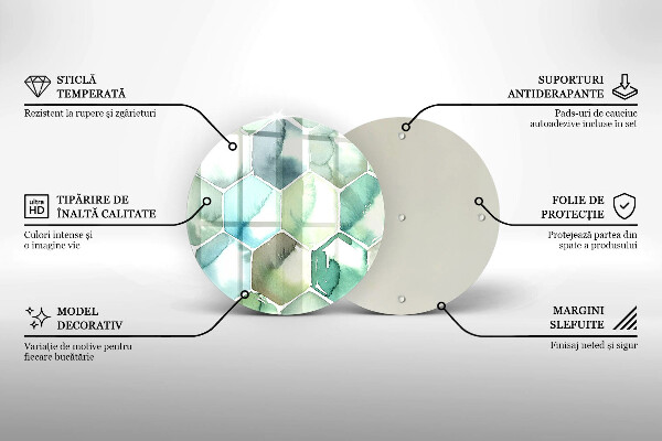 De vidrio templado Hexágonos de acuarela