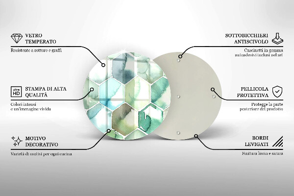 De vidrio templado Hexágonos de acuarela