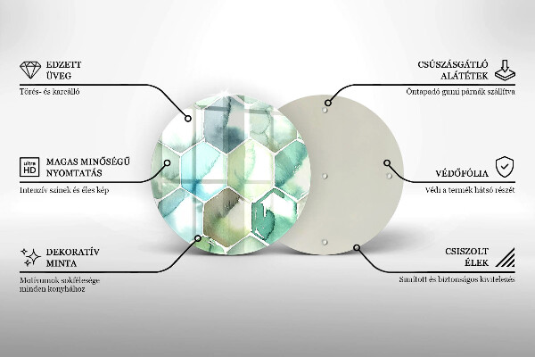 De vidrio templado Hexágonos de acuarela