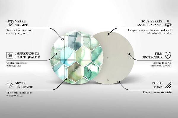 De vidrio templado Hexágonos de acuarela
