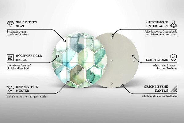 De vidrio templado Hexágonos de acuarela
