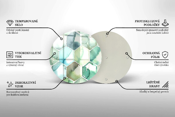 De vidrio templado Hexágonos de acuarela